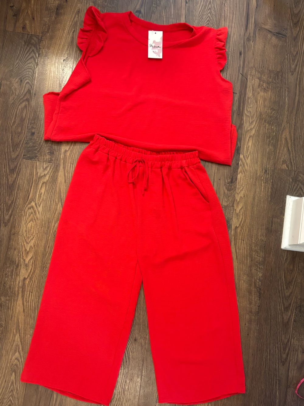 Lightweight soft two piece set in red NWT